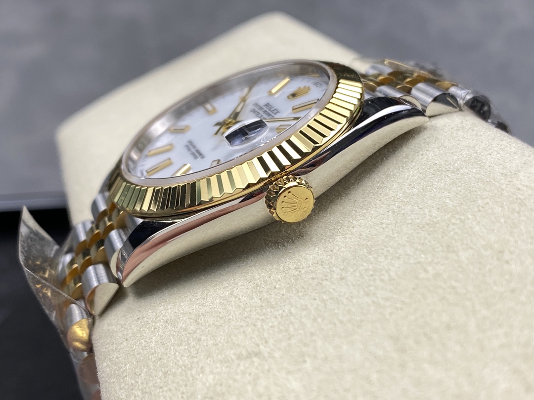 Rolex Datejust 126333 0016 White Index Jubilee 41mm Two Tone Steel