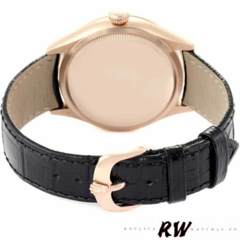 Rolex Cellini Date 50515 Rose Gold Black Index Dial 39mm Mens Replica Watch