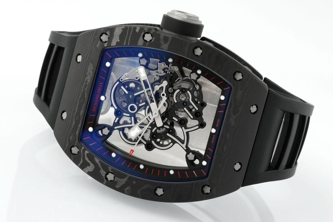 Richard Miller RM 055 RMUL2 NTPT Carbon Fiber Black Rubber Strap