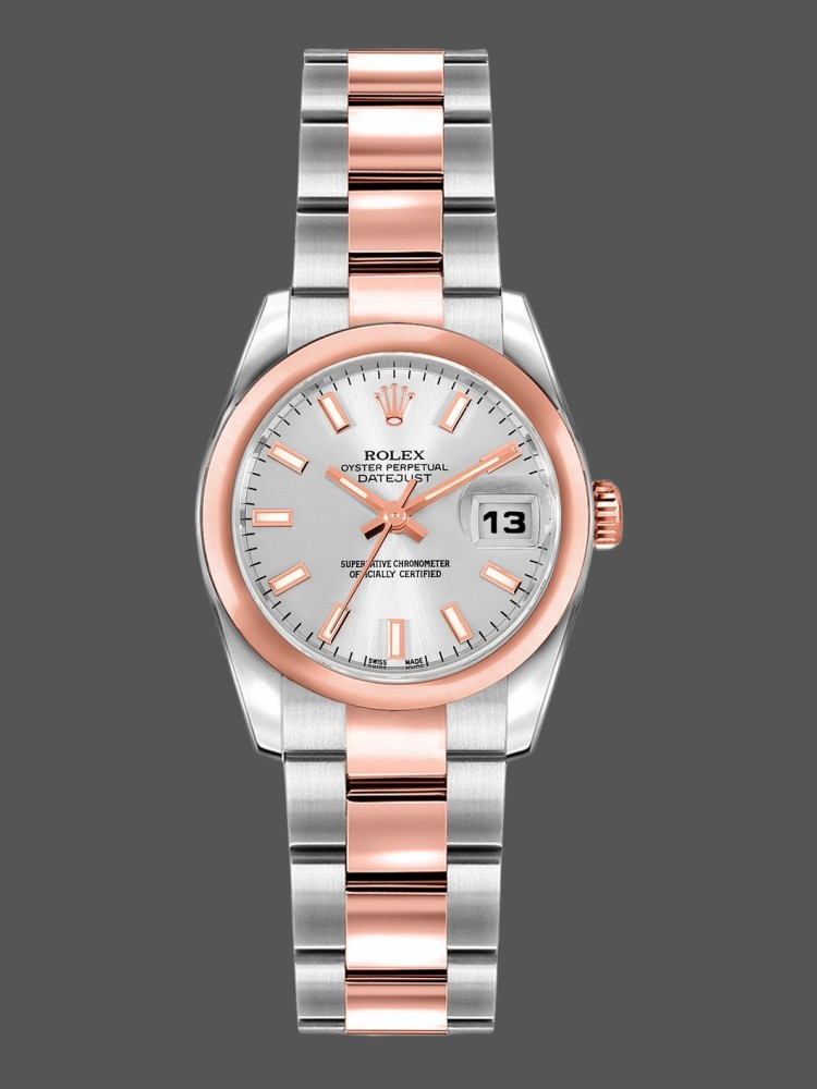 Rolex Datejust 179161 Stainless Steel and Everose Gold Silver Index Dial 26MM Lady Replica Watch