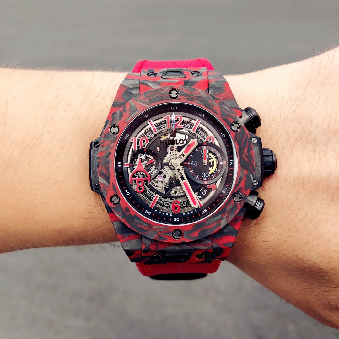Hublot 411.QV.1123.NR.OVK21 Big Bang Unico Red Carbon Alex Ovechkin Watch 45mm