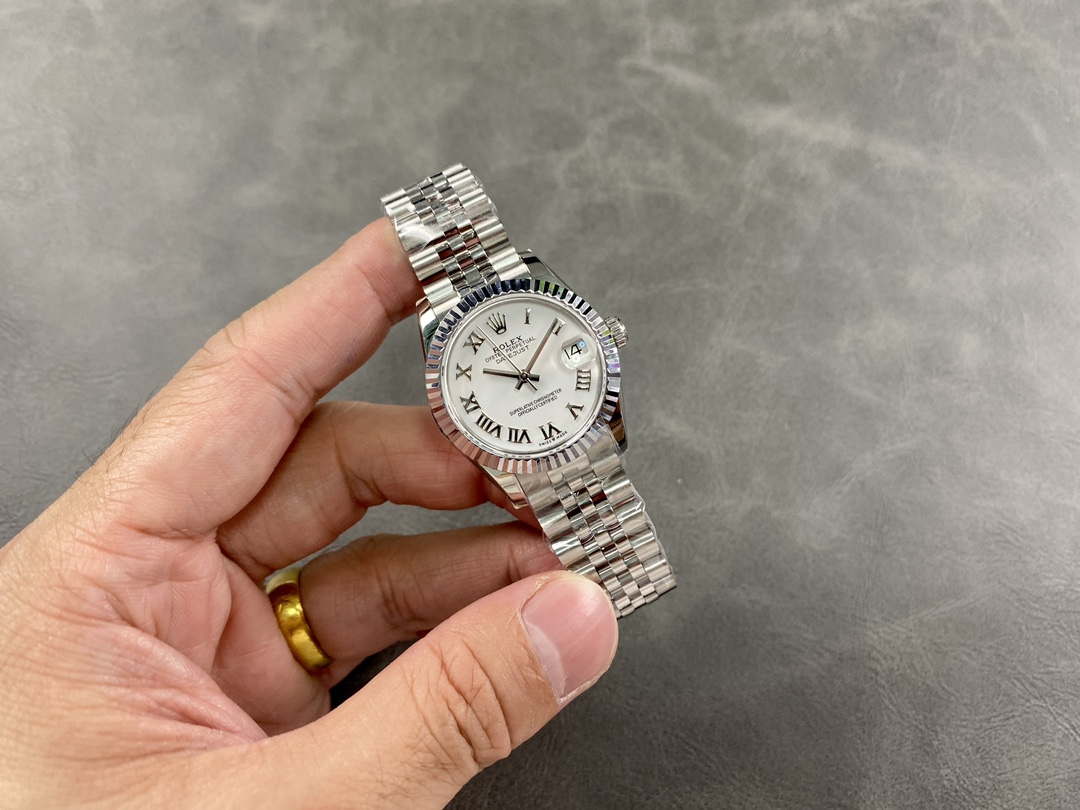 Rolex Datejust 31 White Roman Dial Fluted Bezel Jubilee 278274 0010 Ladies Watch