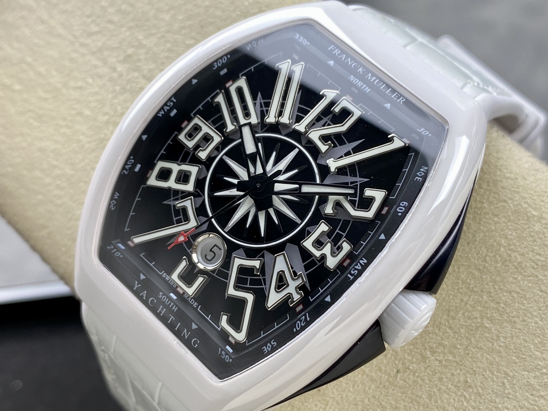 Swiss Franck Muller Framulan V45 White Ceramic Yacht Model White Arabic Numerals