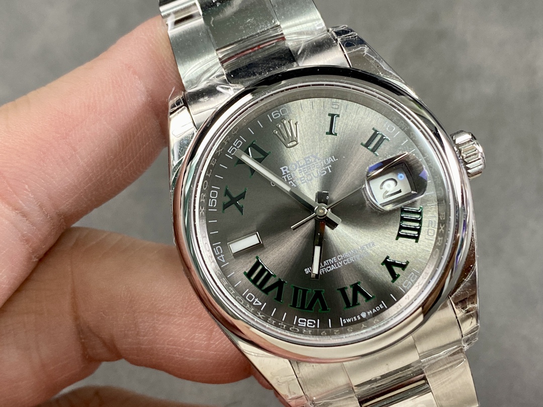 Rolex Datejust 126200 Stainless Steel Grey Wimbledon dial 36MM Unisex Replica Watch