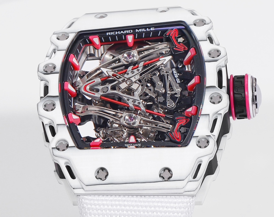 Richard Mille RM 38 02 Bubba Watson Tourbillon White Case Rubber & Fabric Strap