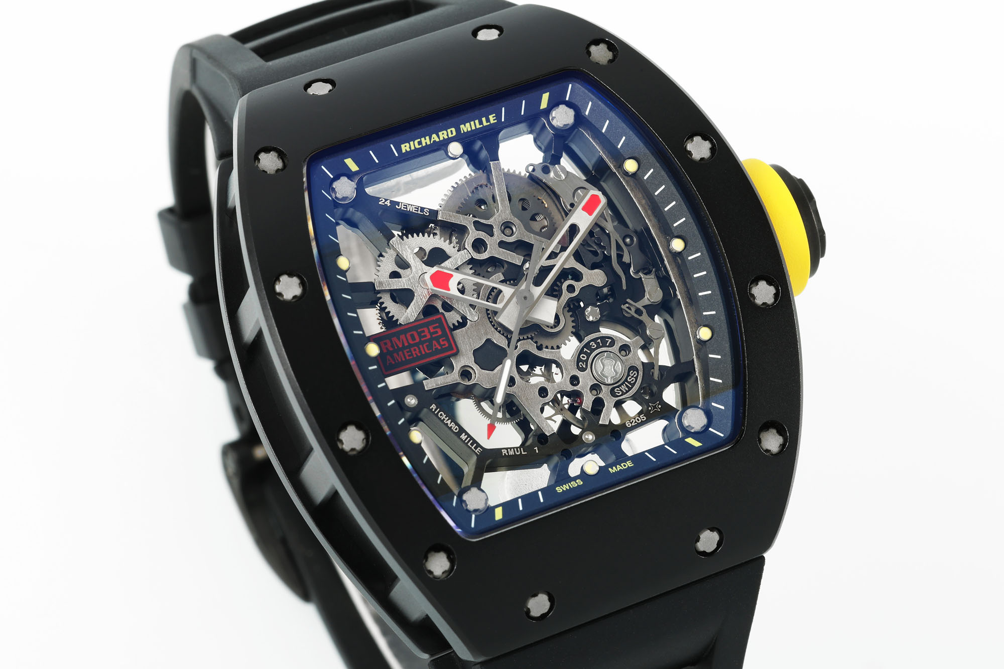 Richard Mille RM 035 Black Toro Nadal Red Pointer Replica Watch