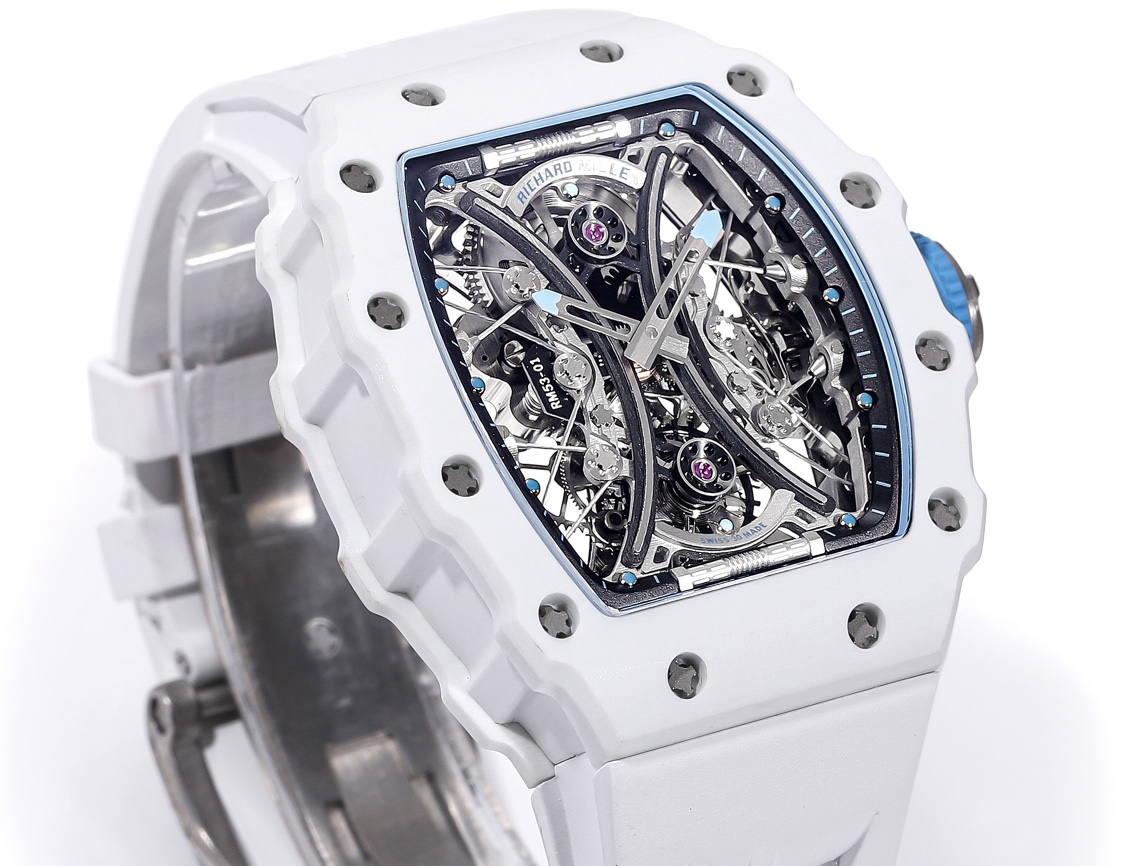Richard Mille RM053-01 Pablo MacDonough Skeleton Dial White Rubber Strap