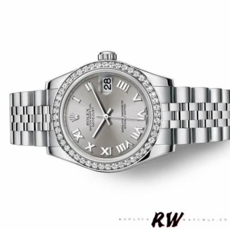 Rolex Datejust 178384 Stainless Steel Silver Roman Dial 31MM Lady Replica Watch