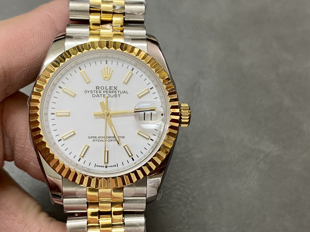 Rolex Datejust m126233 0019 White Index Dial Fluted Bezel 36MM Unisex Replica Watch