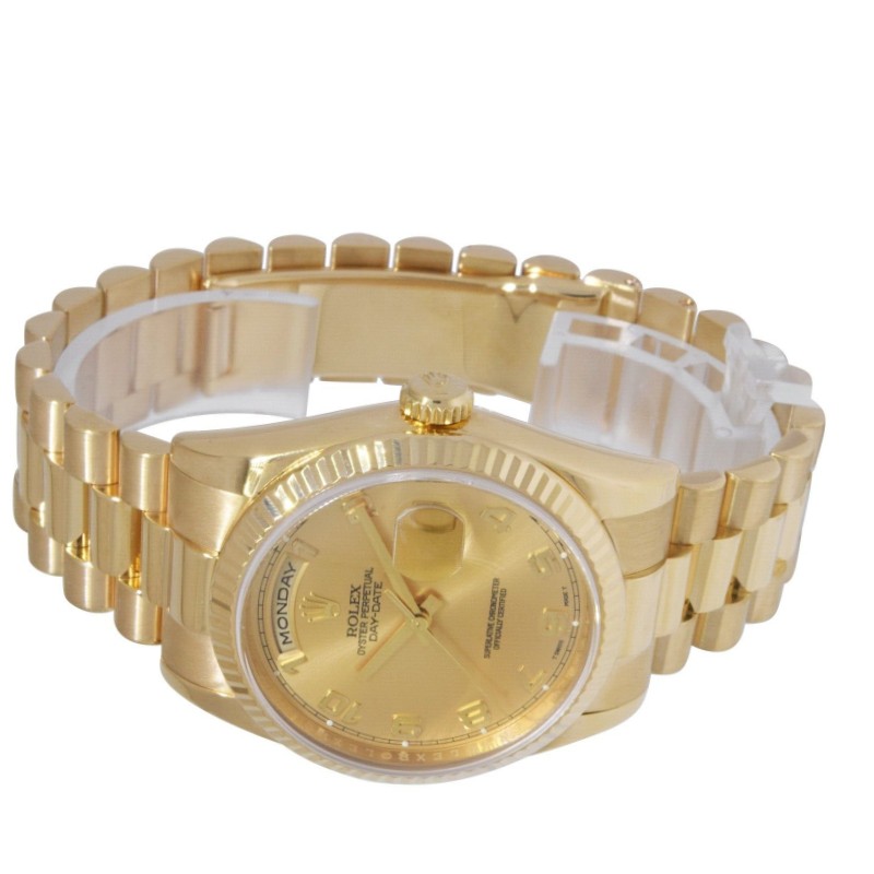 Rolex Day-Date 118238 Champagne Dial Arabic Numeral 36mm Unisex Replica Watch