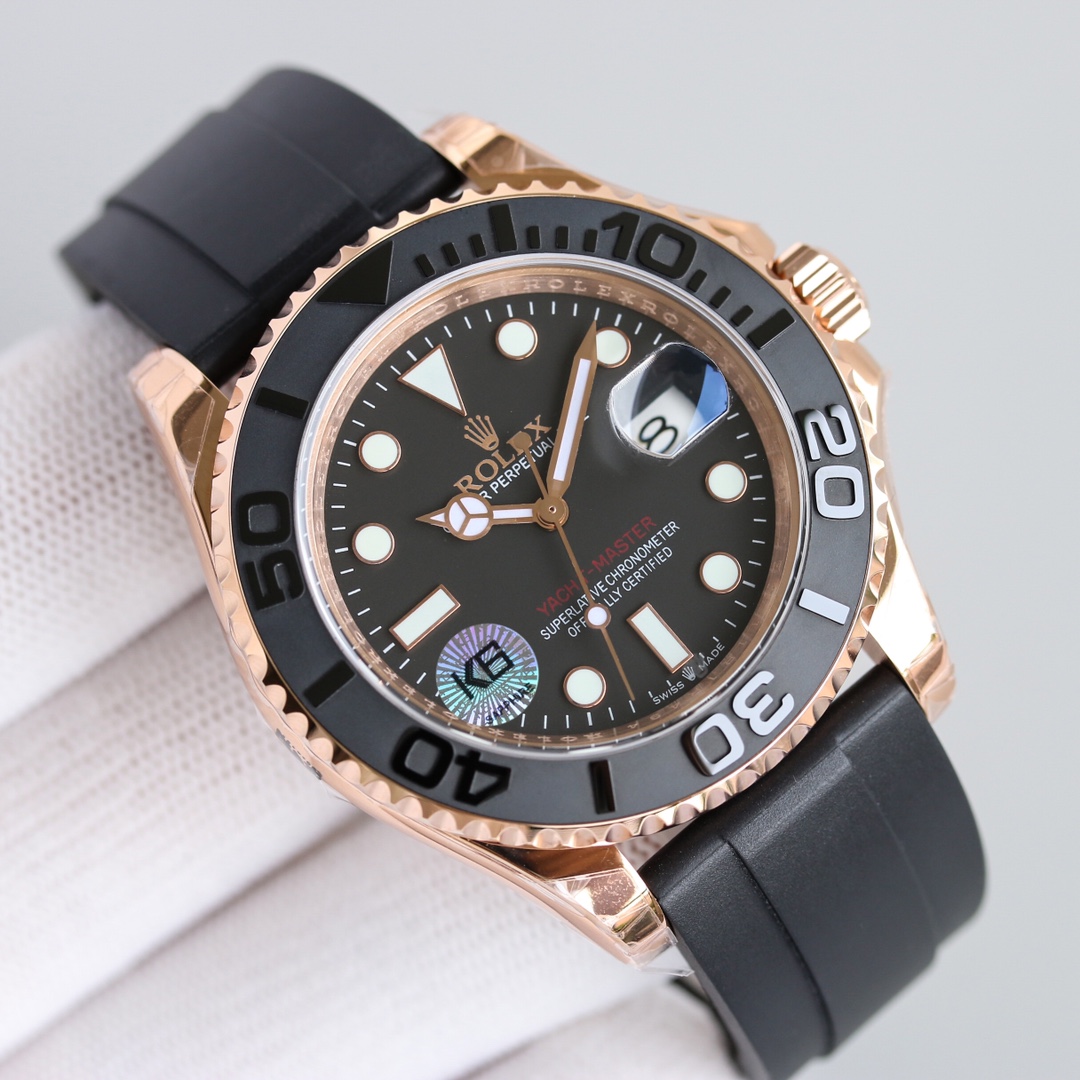 Rolex Yacht-Master 116655 Everose Gold Black Dial 40mm Mens replica Watch