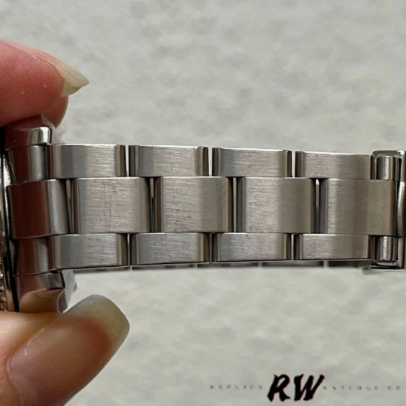 Rolex Oyster Perpetual 177210 Silver Dial Pink Hour Markers 31mm Lady Replica Watch