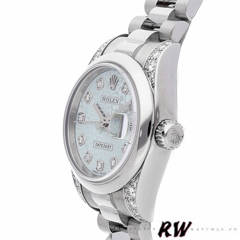 Rolex Datejust 179269 Ice Blue Jubilee Dial Diamond Lugs 26MM Lady Replica Watch