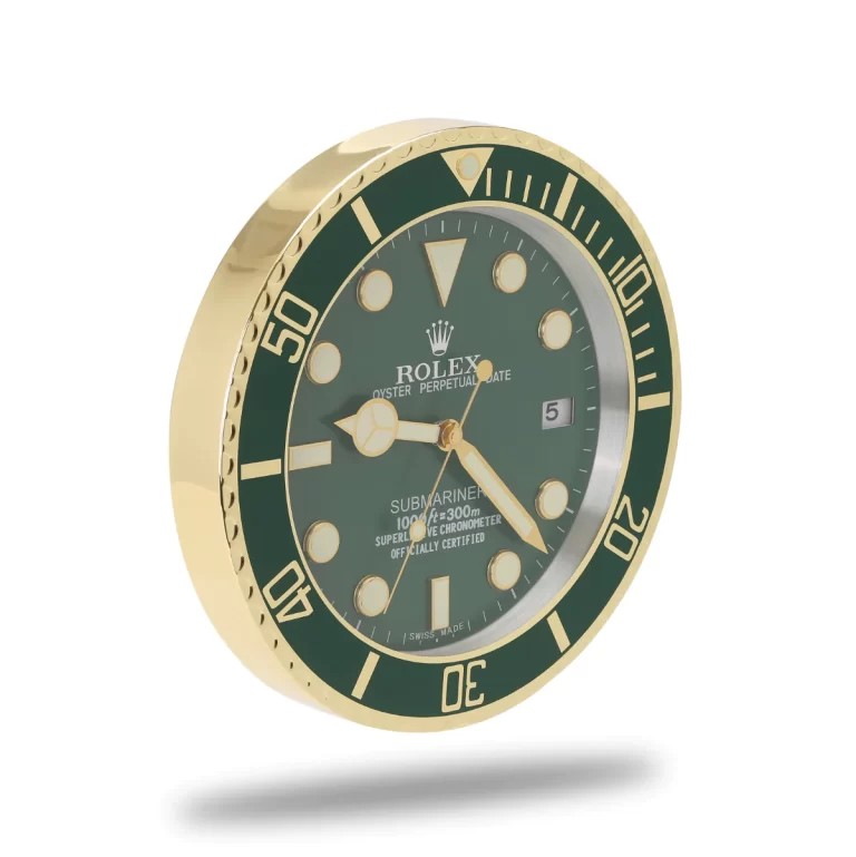 Rolex Submariner Green & Gold Wall Clock