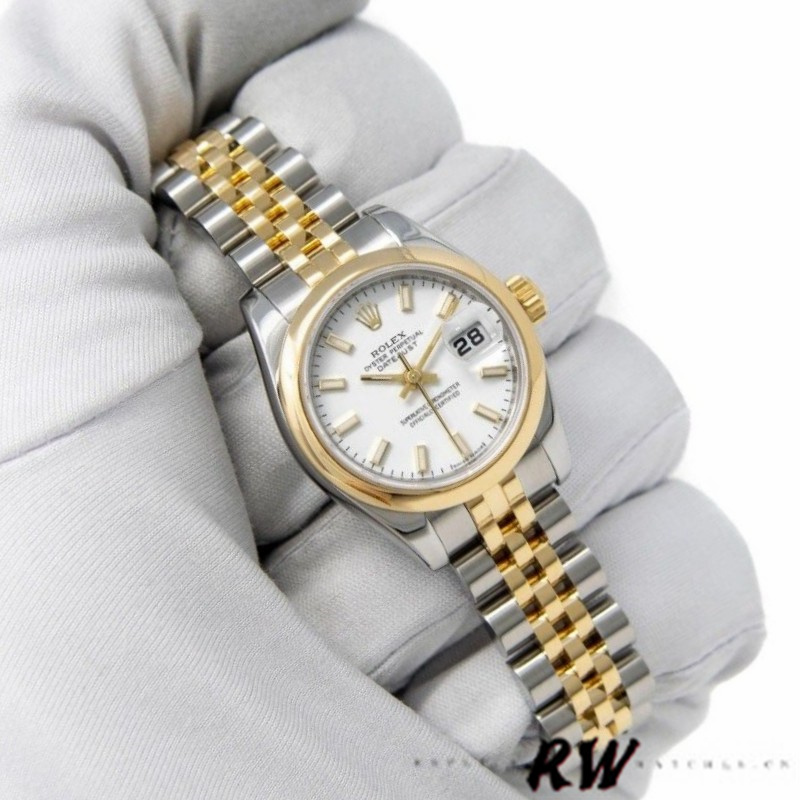Rolex Datejust 179163 White Index Dial Domed Dezel 26MM Lady Replica Watch