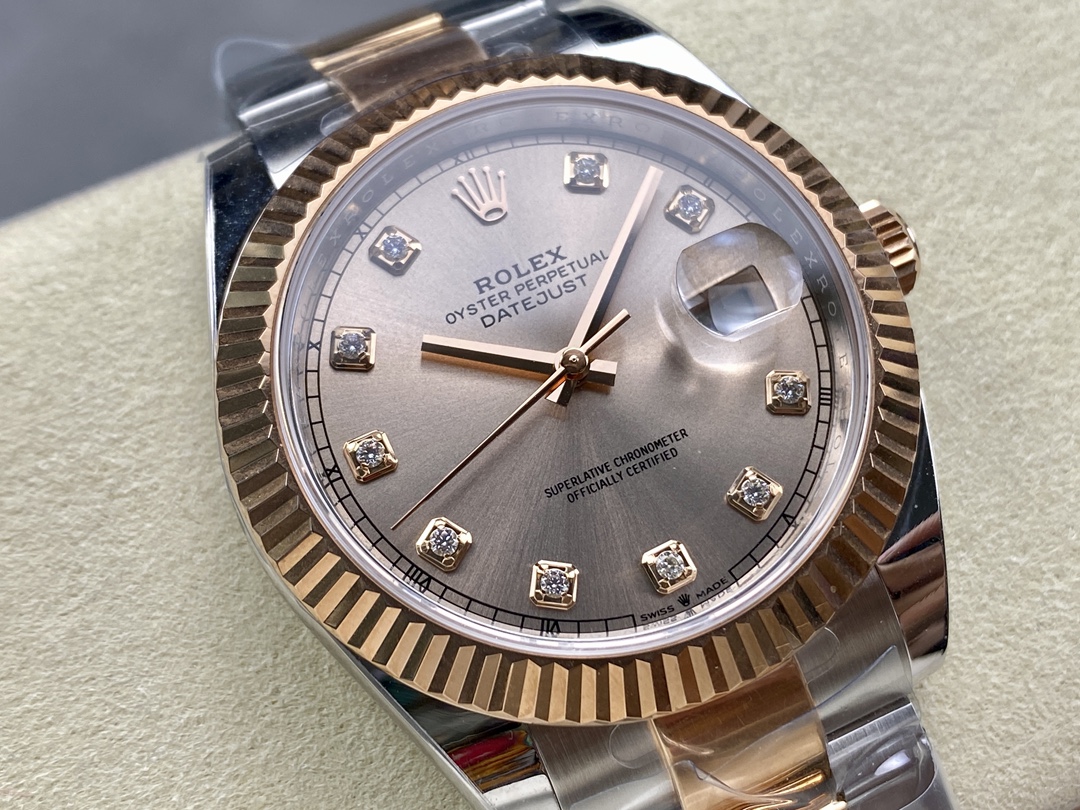 Rolex Datejust 126331 0007 Sundust Diamond Oyster 41mm Steel and Everose Gold Watch