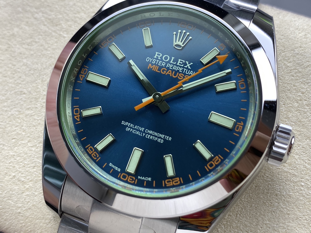 Rolex Milgauss 116400GV Stainless Steel Z-blue Dial 40mm Mens Replica Watch