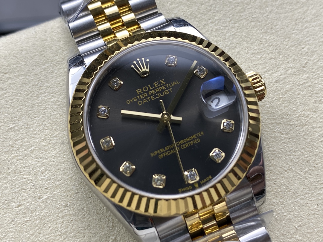 Rolex Datejust 31mm Stainless Steel and Yellow Gold 278273 0022 Grey Diamond Jubilee