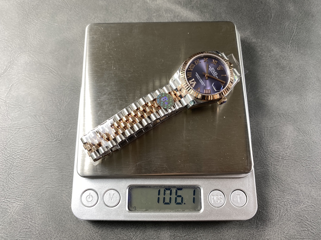 Rolex Datejust 31 Aubergine Pave Roman Dial M278271 0020 Women's Watch