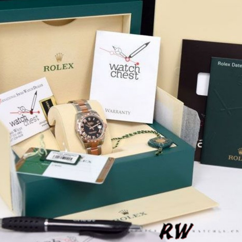 Rolex Datejust 178341 Black Roman Numerals Dial 31MM Lady Replica Watch