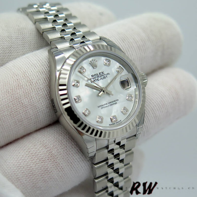 Rolex Datejust 279174 Stainless Steel Mother Of Pearl Diamond Dial 28mm Lady Replica Watch