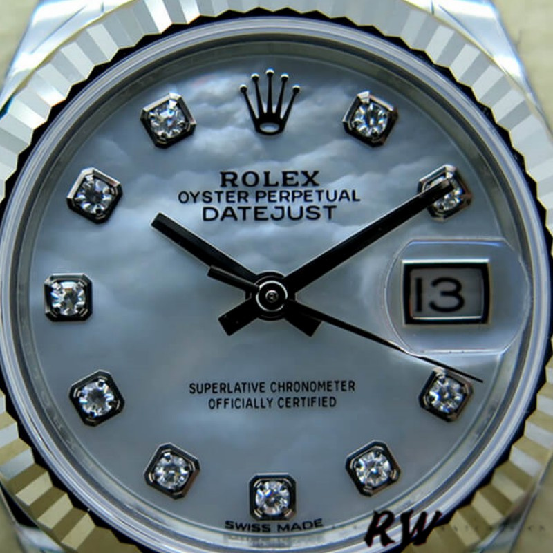 Rolex Datejust 279174 Stainless Steel Mother Of Pearl Diamond Dial 28mm Lady Replica Watch