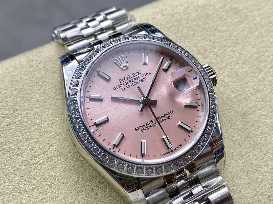 Rolex Datejust 31 White Gold Bezel Diamonds 278384RBR 0018 Women's Watch