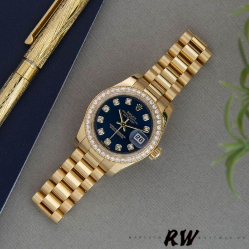 Rolex Datejust 179138 Blue Diamond Dial 26MM Lady Replica Watch