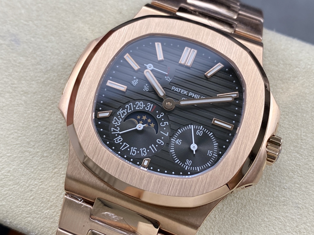 Patek Philippe Nautilus Moon Phase Rose Gold Black Dial 5712 1R 001 40MM