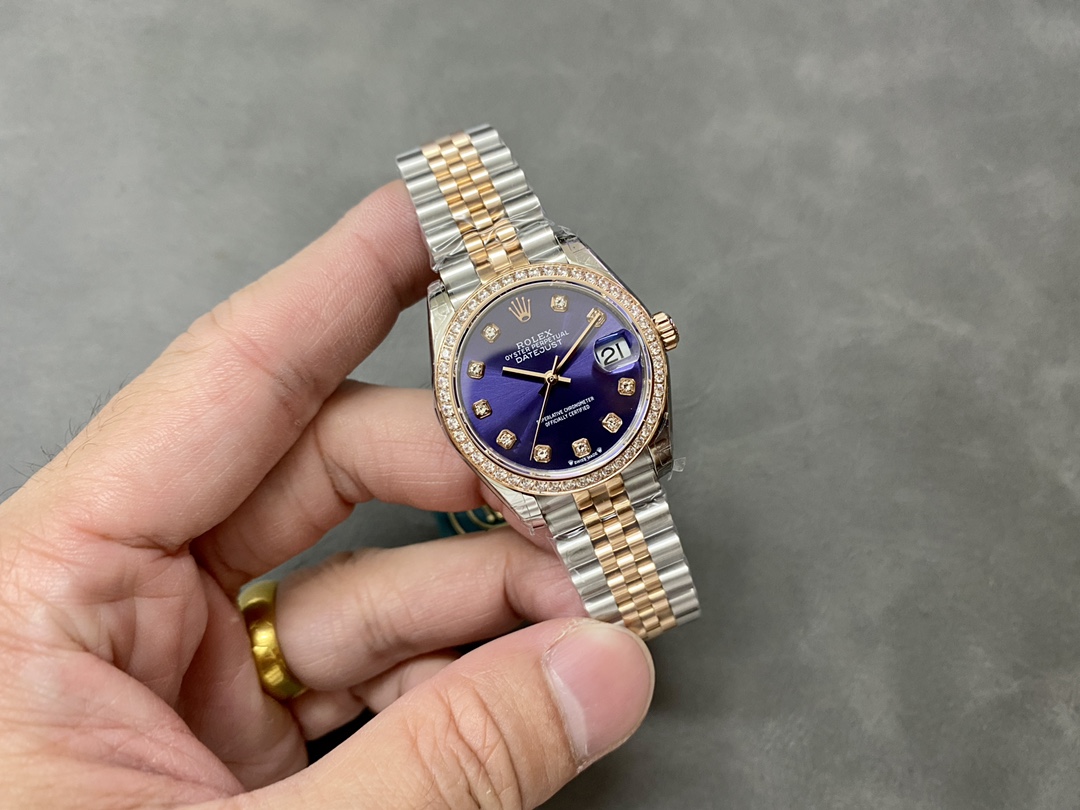 Rolex Datejust 28 Rose Dial Purple Gold m279381rbr 0015 Lady Watch