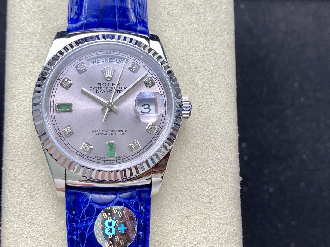Rolex Day Date 36 White Gold Diamond Rhodium Dial 118139 0053