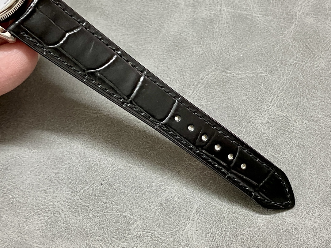 Rolex Cellini Time 50509 Black Leather Strap White Dial 39mm Mens Replica Watch