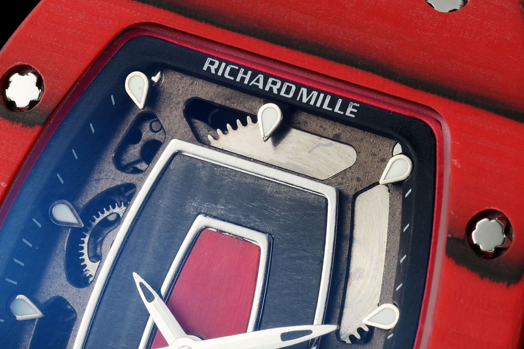 Richard Mille RM07-01 Racing Red Carbon White Rubber Strap 46mm Ladies Watch