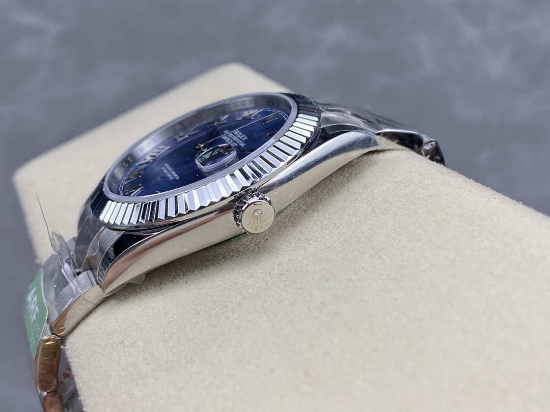 Rolex Datejust 126334 0025 Fluted Bezel Blue Roman Numeral Dial 41MM Mens Replica Watch