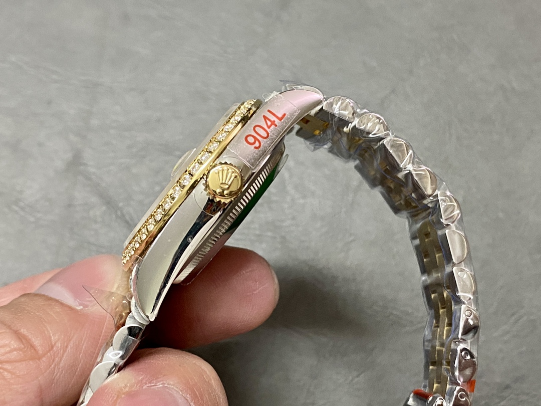 Rolex Datejust 36 Yellow Gold & Diamonds Silver Diamond Pave Roman Dial m126283rbr 0017