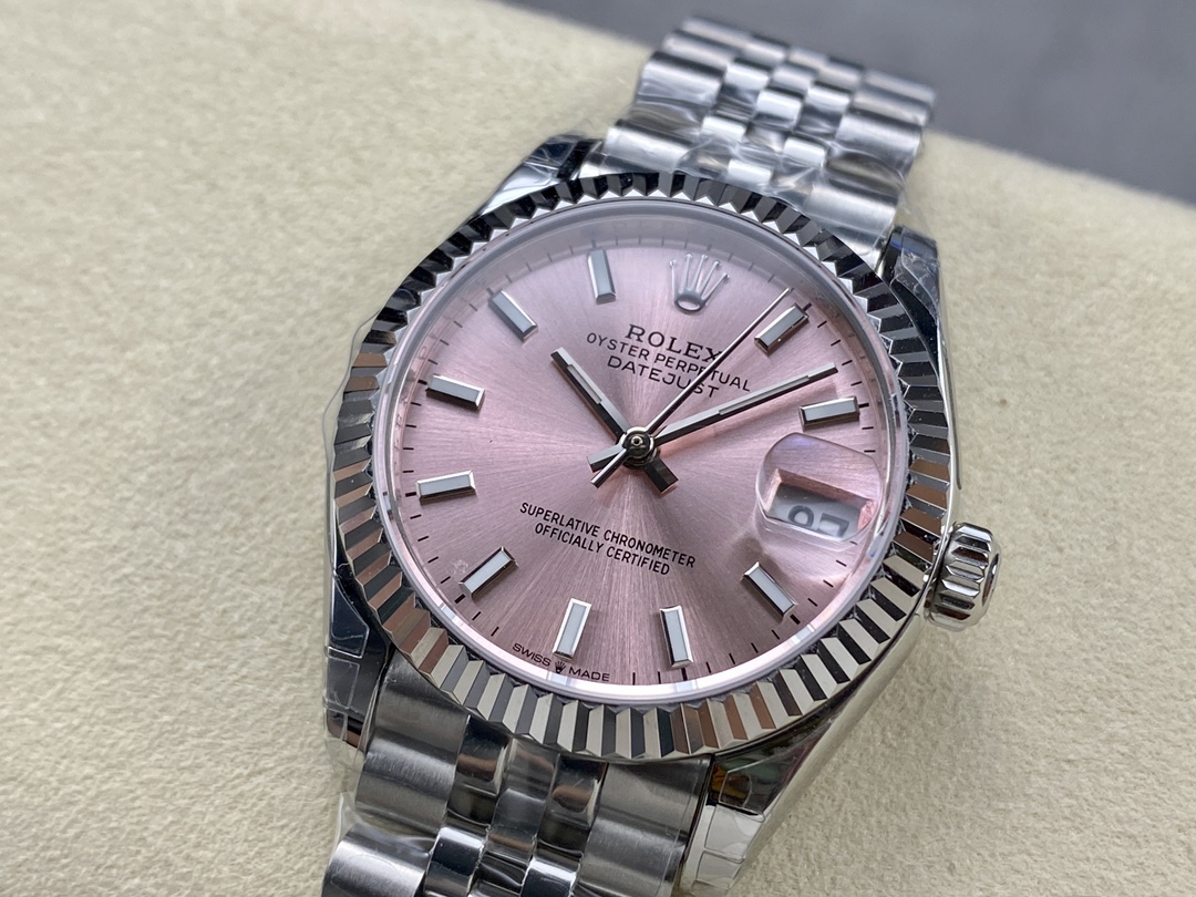 Rolex Datejust 31 Stainless Steel and White Gold Pink Dial M278274 0014 Women's Watch