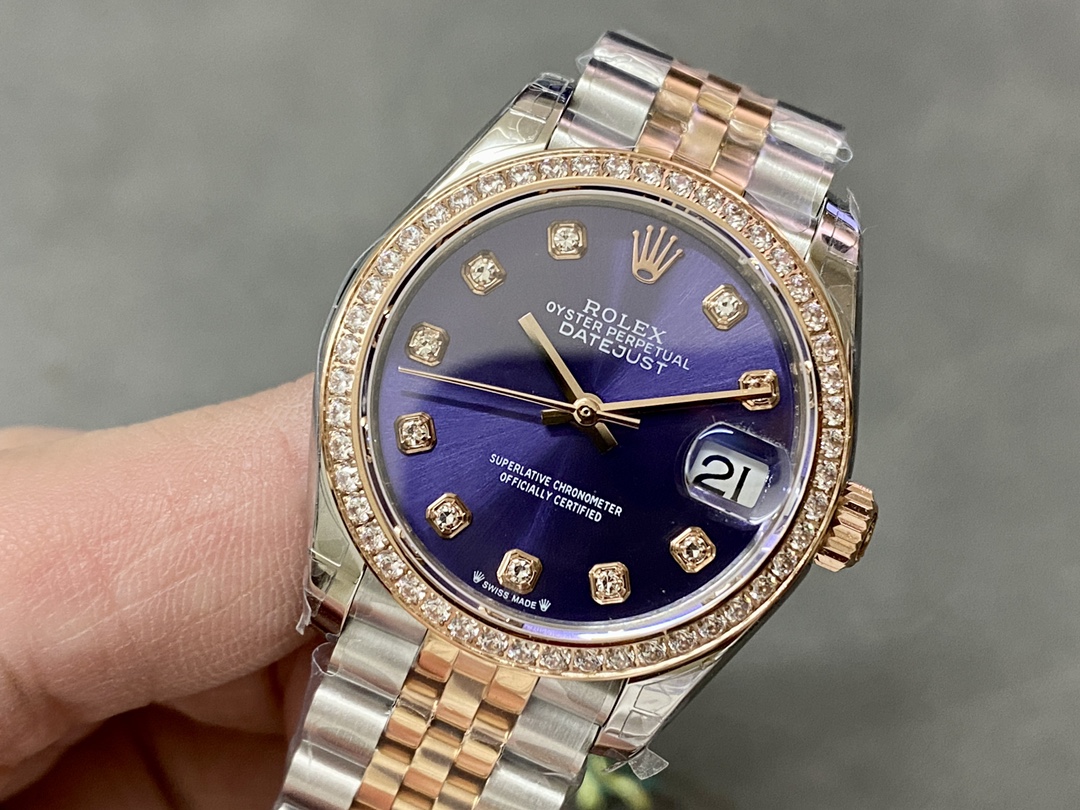 Rolex Datejust 28 Rose Dial Purple Gold m279381rbr 0015 Lady Watch