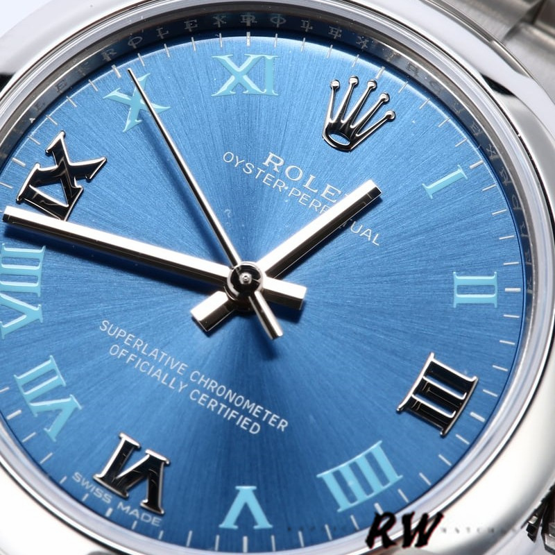 Rolex Oyster Perpetual 177200 Blue Dial Domed Bezel 31mm Lady Replica Watch