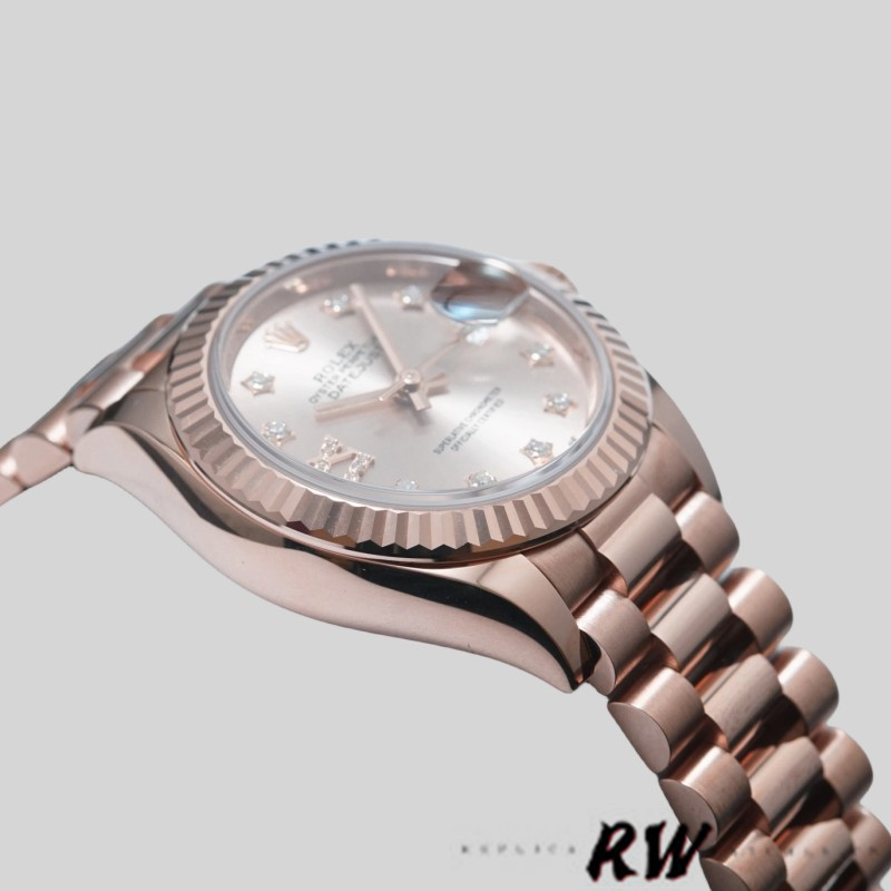 Rolex Datejust 279175 Sundust Diamonds Dial Fluted Bezel 28mm Lady Replica Watch