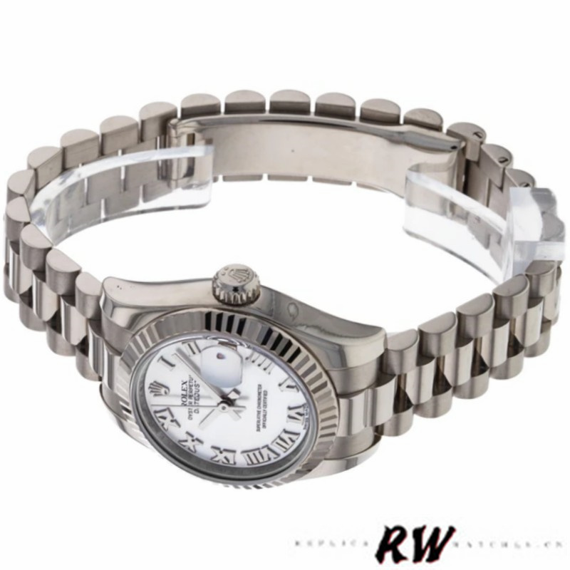 Rolex Datejust 179179 White Roman Numeral Dial Fluted Bezel 26MM Lady Replica Watch
