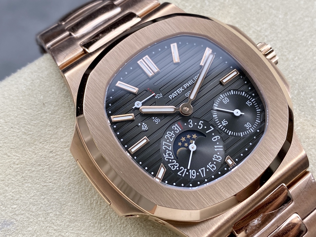 Patek Philippe Nautilus Moon Phase Rose Gold Black Dial 5712 1R 001 40MM