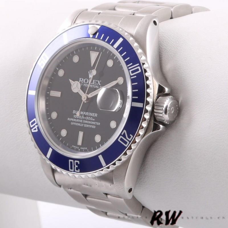 Rolex Submariner Date 16610 Blue Ceramic Black Dial 40mm Mens Replica Watch