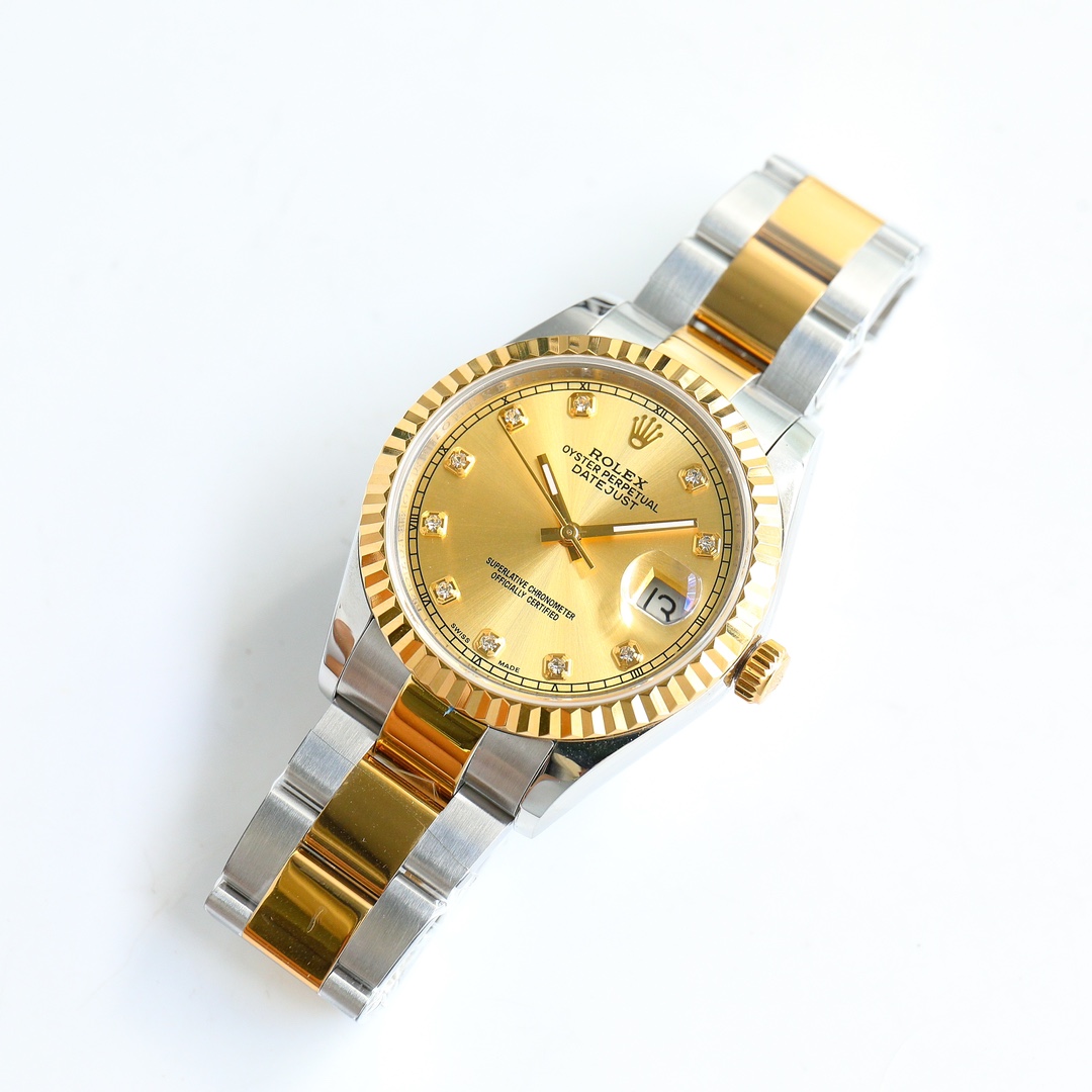 Rolex Datejust 36MM 126233 0018 Champagne Diamond Dial Unisex Replica Watch