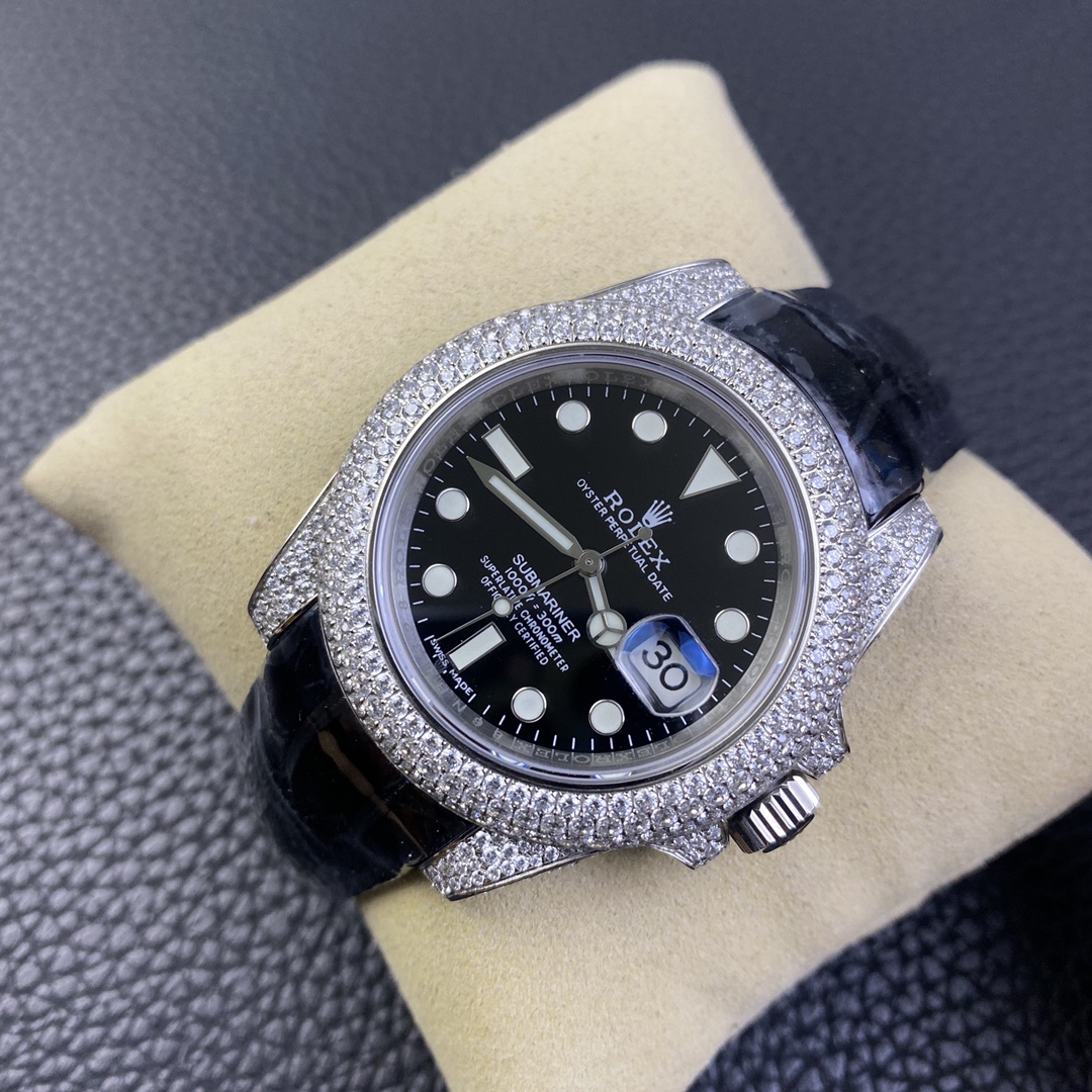 Rolex Submariner Diamond Case Black Dial 116610 40MM Men's Watch