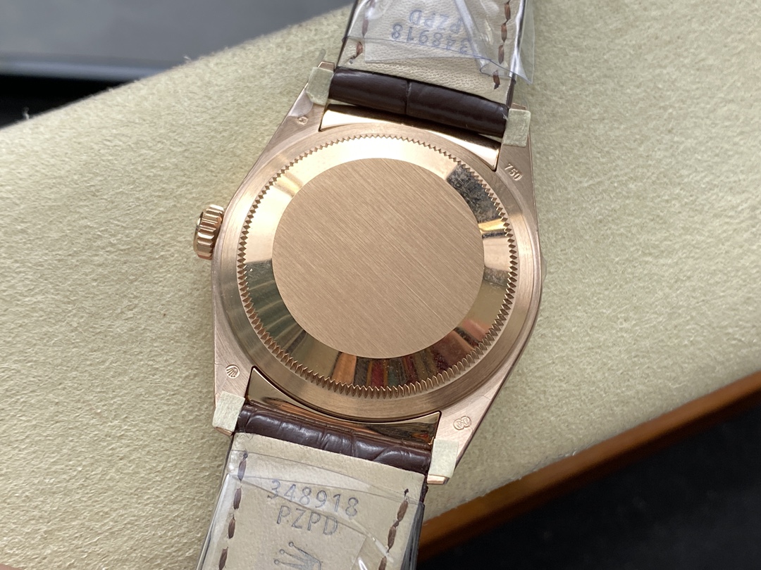 Rolex Day Date 36 Diamond Paved Dial Fluted Bezel 18K Everose gold 128235 0039 President Watch