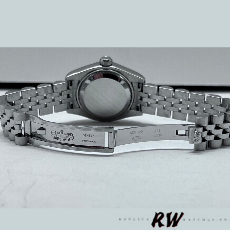 Rolex Datejust 179174 Jubilee Black Diamond Dial Fluted Bezel 26MM Lady Replica Watch