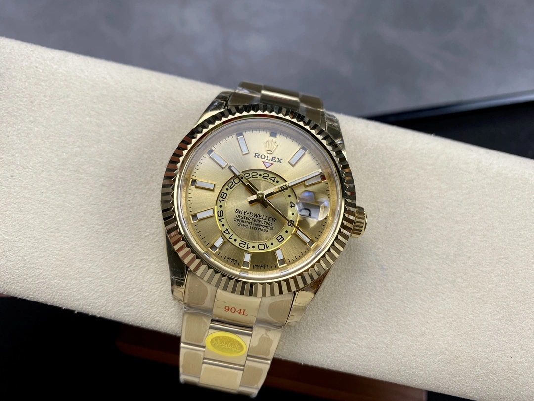 Rolex Sky Dweller 42mm Yellow Gold Champagne Dial m336938 0001 Men's Replica Watch