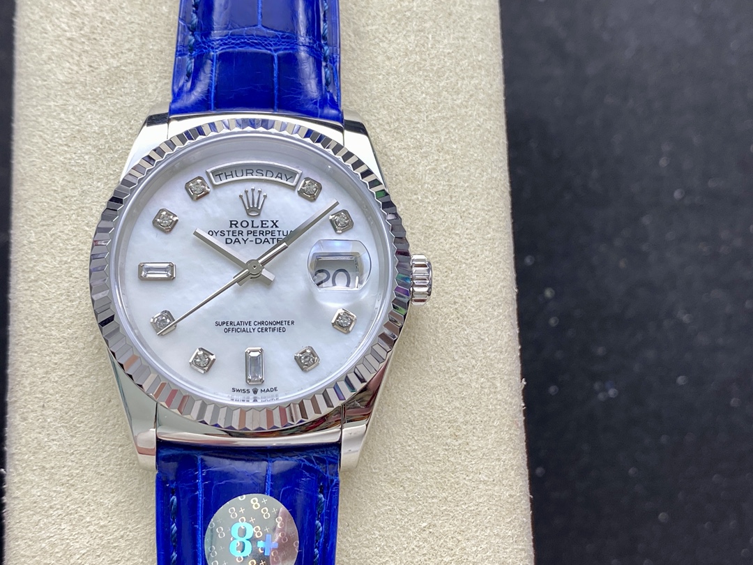 Rolex Day Date 36 White Gold Diamond Rhodium Dial 118139 0053