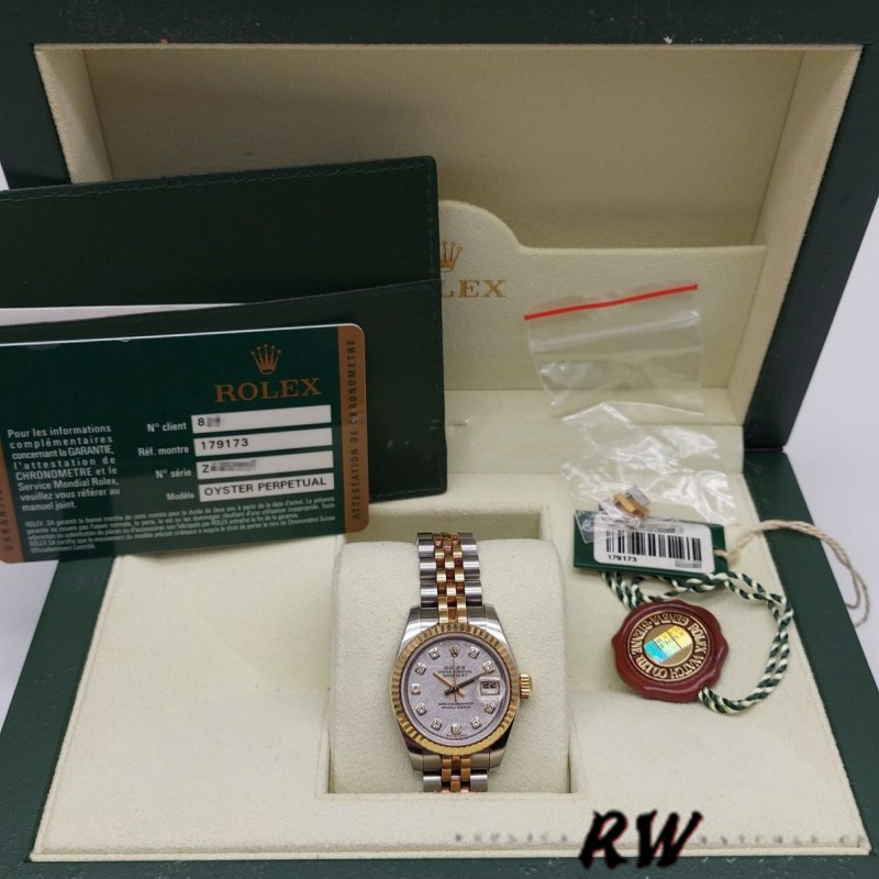 Rolex Datejust 179173 Meteorite Grey Diamond Dial Fluted Bezel 26MM Lady Replica Watch