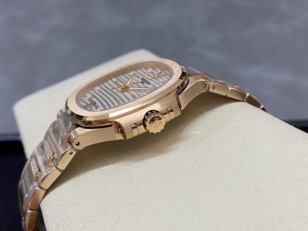 Patek Philippe Nautilus Ladies Rose Gold & Yellow Gold Silver Dial 7118 1R 001 35.2mm